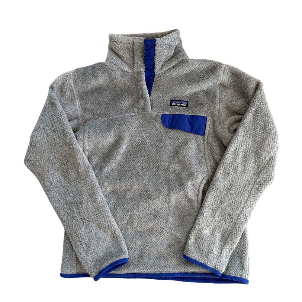 Patagonia Women's Medium Gray Fleece Snap-Neck Pullover Jacket Outdoor - Picture 2 of 9